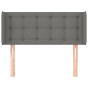 Testiera ad Orecchio Grigio Scuro 93x16x78/88 cm in Tessuto