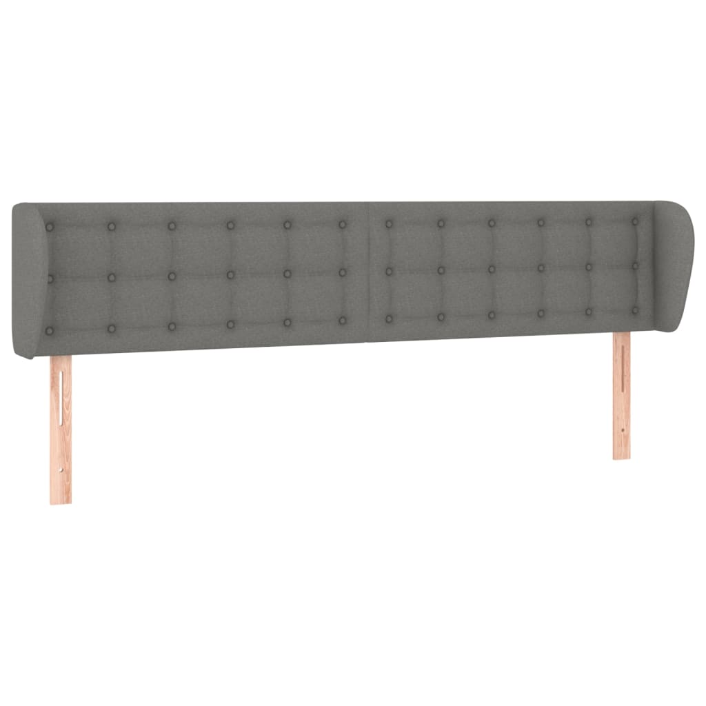 Testiera ad Orecchio Grigio Scuro 203x16x78/88 cm in Tessuto