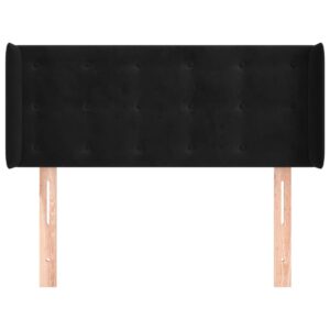 Testiera ad Orecchio Nera 83x16x78/88 cm in Velluto