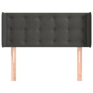 Testiera ad Orecchio Grigio Scuro 93x16x78/88 cm in Velluto