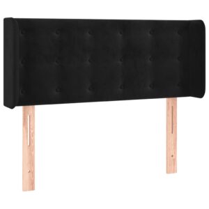 Testiera ad Orecchio Nera 93x16x78/88 cm in Velluto
