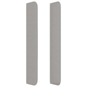 Testiera ad Orecchio Grigio Chiaro 93x16x118/128 cm in Tessuto