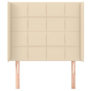 Testiera ad Orecchio Crema 83x16x118/128 cm in Tessuto