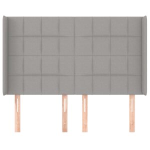 Testiera ad Orecchio Grigio Chiaro 147x16x118/128 cm in Tessuto