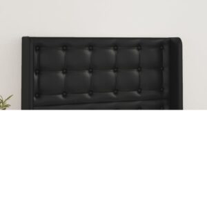 Testiera ad Orecchio Nera 103x16x118/128 cm in Similpelle