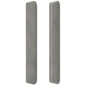 Testiera ad Orecchio Grigio Chiaro 103x16x118/128 cm in Velluto