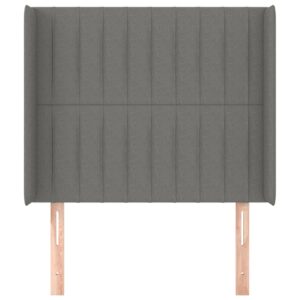 Testiera ad Orecchio GrigioScuro 103x16x118/128cm inTessuto