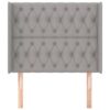 Testiera ad Orecchio Grigio Chiaro 103x16x118/128 cm in Tessuto