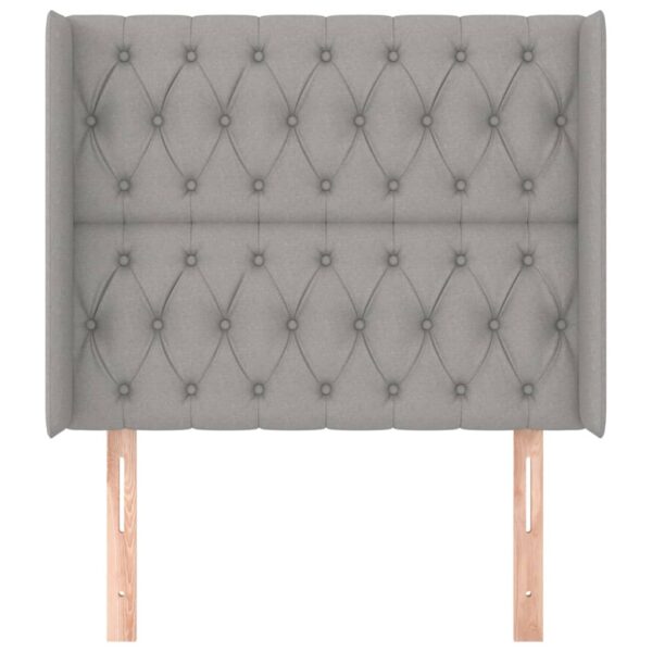Testiera ad Orecchio Grigio Chiaro 103x16x118/128 cm in Tessuto