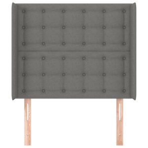 Testiera ad Orecchio Grigio Scuro 83x16x118/128 cm in Tessuto