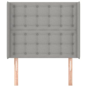 Testiera ad Orecchio Grigio Chiaro 103x16x118/128 cm in Tessuto