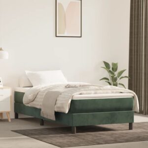 Giroletto senza Materasso Verde Scuro 90x190 cm in Velluto