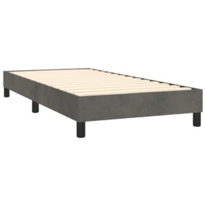 Giroletto senza Materasso Grigio Scuro 90x200 cm Velluto