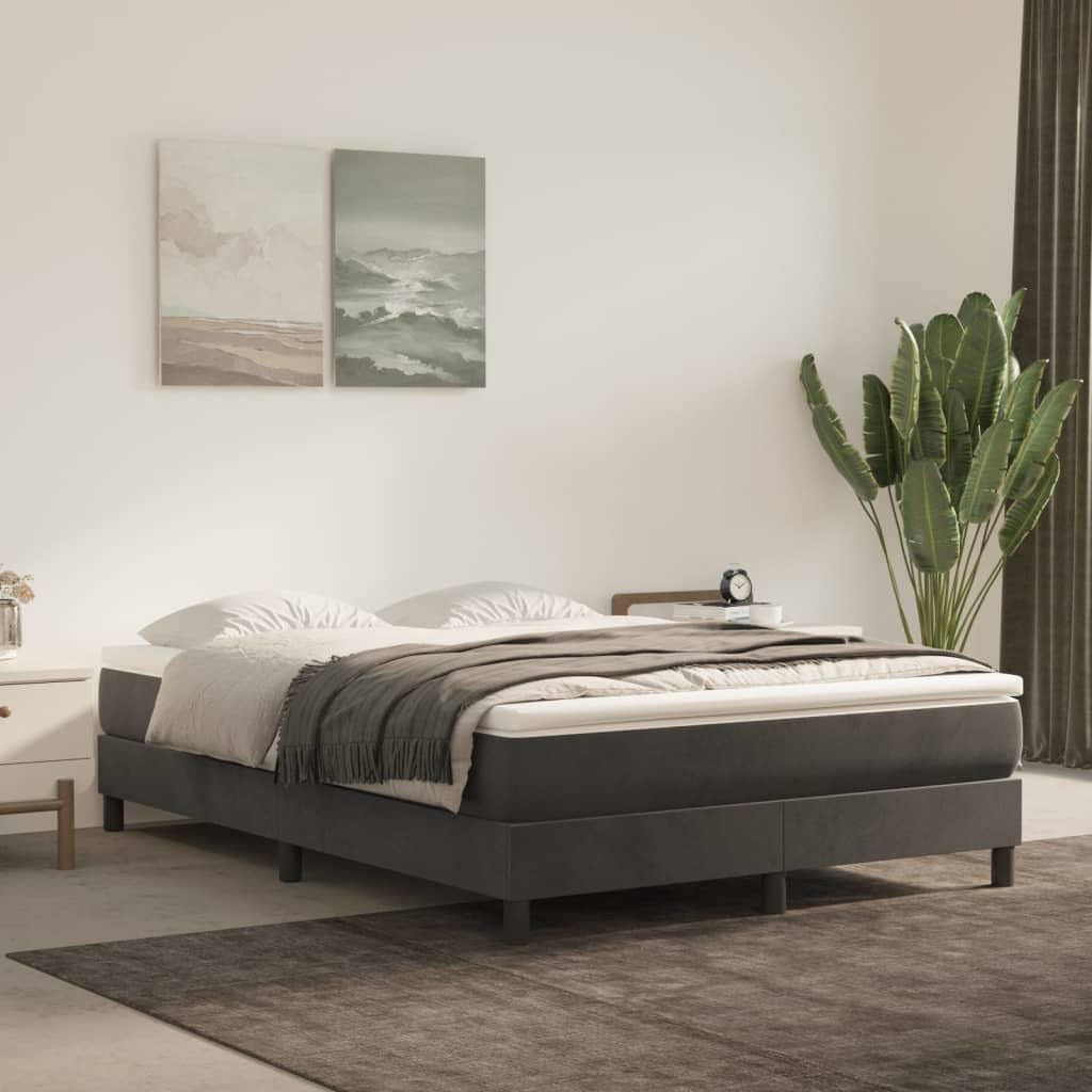 Giroletto senza Materasso Grigio Scuro 140x190 cm Velluto