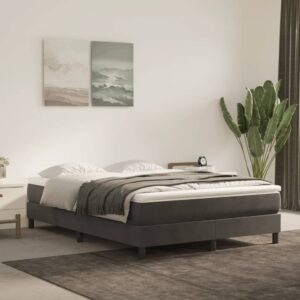 Giroletto senza Materasso Grigio Scuro 140x200 cm Velluto