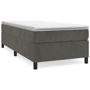 Giroletto senza Materasso Grigio Scuro 100x200 cm Velluto