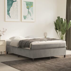 Giroletto senza Materasso Grigio Chiaro 140x200 cm Velluto