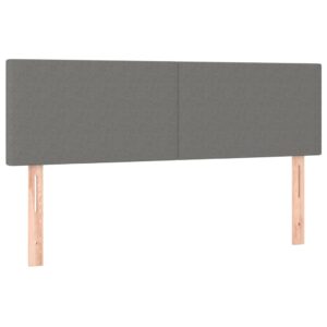 Testiera a LED Grigio Scuro 144x5x78/88 cm in Tessuto