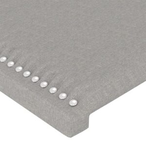 Testiera a LED Grigio Chiaro 90x5x78/88 cm in Tessuto