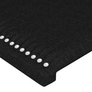 Testiera a LED Nera 160x5x78/88 cm in Tessuto