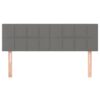 Testiera a LED Grigio Scuro 144x5x78/88 cm in Tessuto