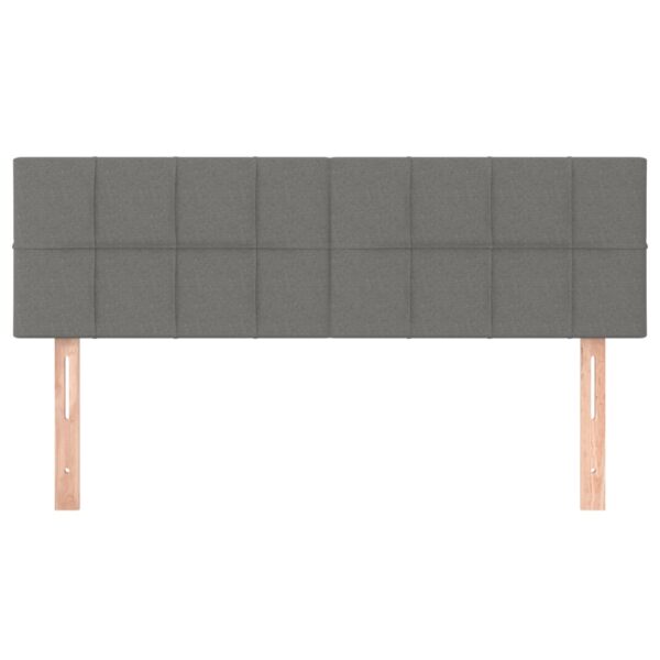 Testiera a LED Grigio Scuro 144x5x78/88 cm in Tessuto