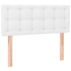 Testiera Bianca a LED 80x5x78/88 cm in Similpelle