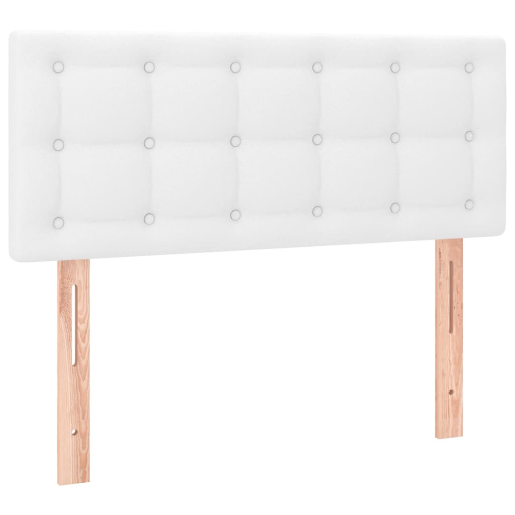 Testiera Bianca a LED 80x5x78/88 cm in Similpelle