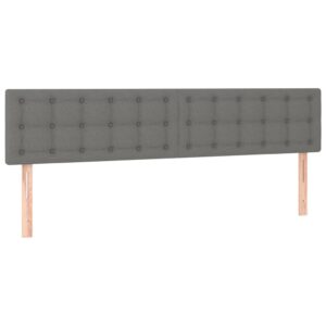 Testiera a LED Grigio Scuro 160x5x78/88 cm in Tessuto