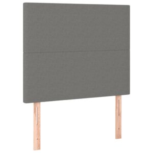 Testiera a LED Grigio Scuro 90x5x118/128 cm in Tessuto