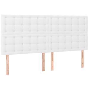 Testiera a LED rosa 200x5x118/128 cm in Similpelle