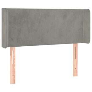 Testiera a LED Grigio Chiaro 83x16x78/88 cm in Velluto