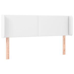 Testiera a LED Bianca 147x16x78/88 cm in Similpelle