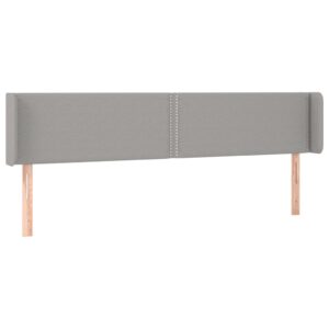 Testiera a LED Grigio Chiaro 183x16x78/88 cm in Tessuto