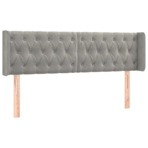 Testiera Grigio Chiaro a LED 147x16x78/88 cm in Velluto