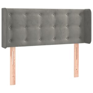Testiera Grigio Chiaro a LED 93x16x78/88 cm in Velluto
