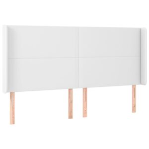 Testiera ad Orecchio Bianco 183x16x118/128 cm in Similpelle
