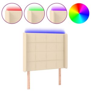 Testiera a LED Crema 83x16x118/128 cm in Tessuto
