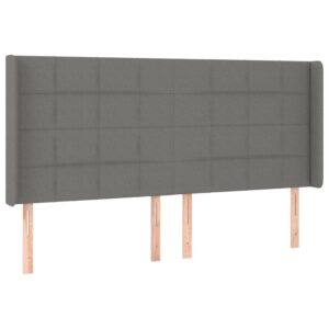 Testiera a LED GrigioScuro 183x16x118/128cm inTessuto