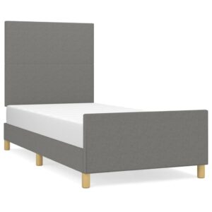 Giroletto senza Materasso Grigio Scuro 90x190 cm Tessuto