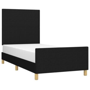 Giroletto senza Materasso Nero 90x200 cm in Tessuto