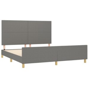 Giroletto senza Materasso Grigio Scuro 160x200 cm Tessuto