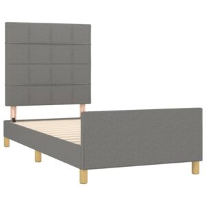 Giroletto senza Materasso Grigio Scuro 90x200 cm Tessuto