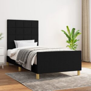 Giroletto senza Materasso Nero 90x200 cm in Tessuto
