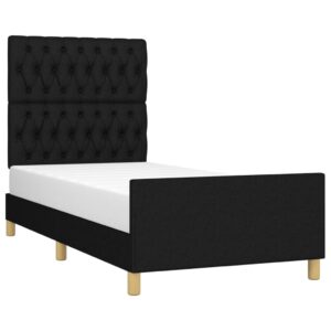 Giroletto senza Materasso Nero 90x190 cm in Tessuto