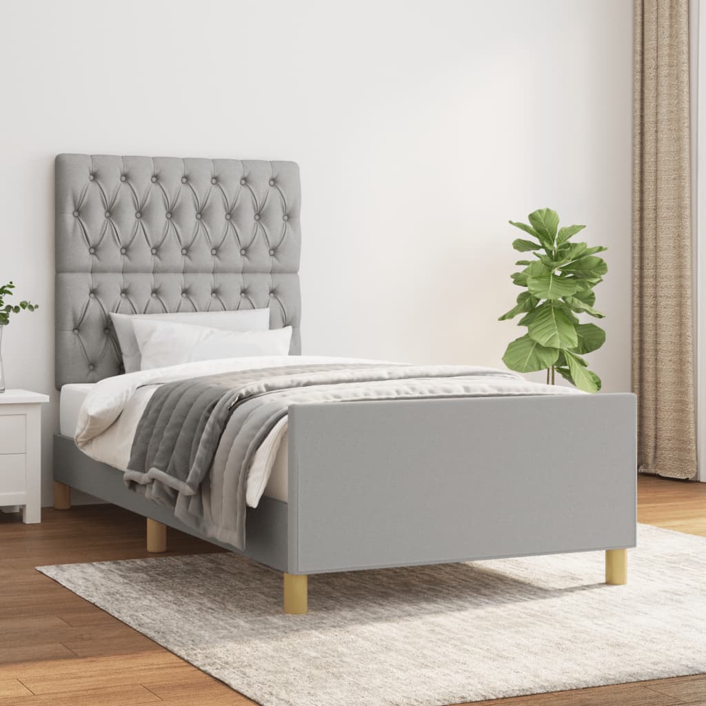Giroletto senza Materasso Grigio Chiaro 100x200 cm Tessuto