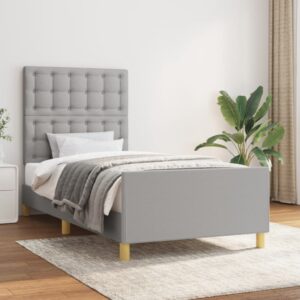 Giroletto senza Materasso Grigio Chiaro 100x200 cm Tessuto