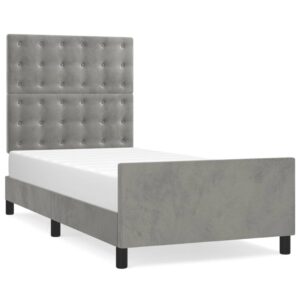 Giroletto senza Materasso Grigio Chiaro 80x200 cm Velluto
