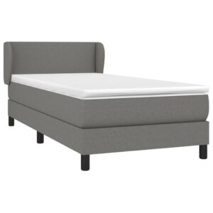 Giroletto a Molle con Materasso Grigio Scuro 90x190 cm Tessuto