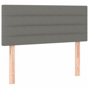 Giroletto a Molle con Materasso Grigio Scuro 100x200 cm Tessuto